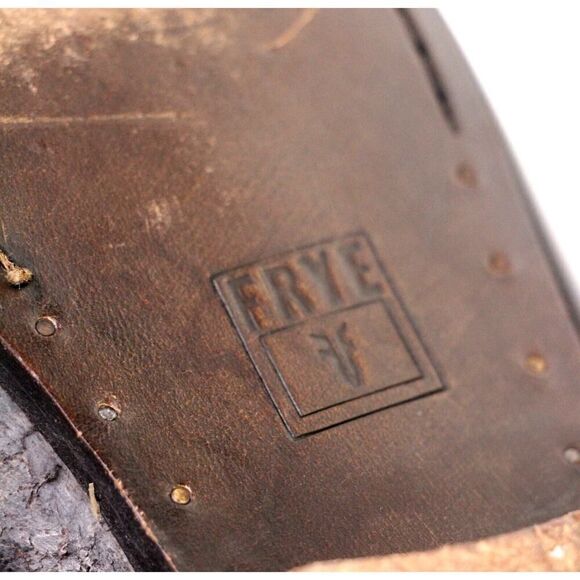 Frye BRONZE BROWN GENUINE LEATHER LOW HEEL ROUND TOE ZIP BACKSIDE BOOTS Sz 9B - Picture 10 of 13